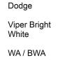 Preview: Dodge, Viper Bright White, WA / BWA.